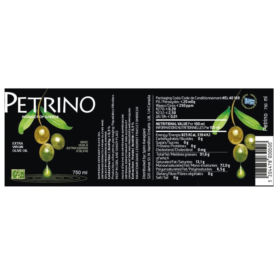 Petrino Extra Virgin Olive Oil, 750ml