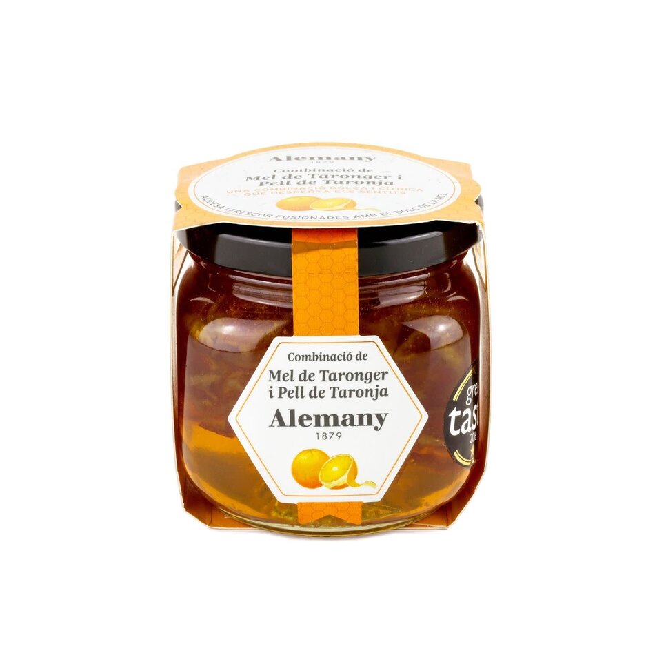 Alemany Orange Blossom Honey with Orange Peel, 250g