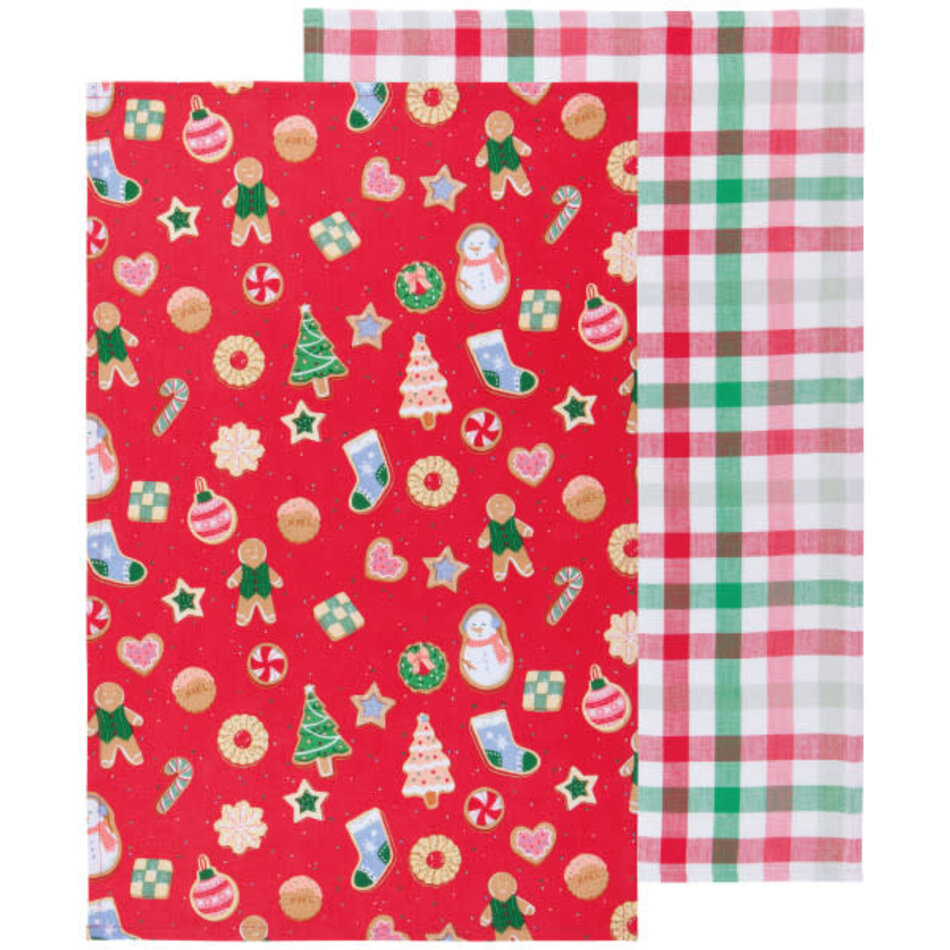 Danica Cookie Exchange Cotton Dishtowels Set of 2