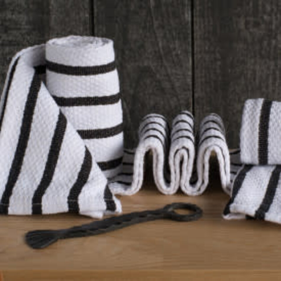 Danica Basketweave Black Dishtowel