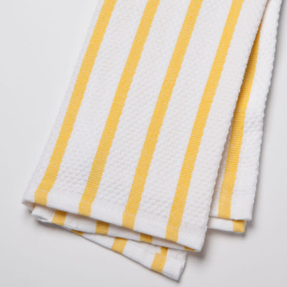 Danica Basketweave Lemon Yellow Dishtowel