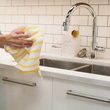 Danica Basketweave Lemon Yellow Dishtowel