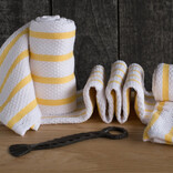 Danica Basketweave Lemon Yellow Dishtowel