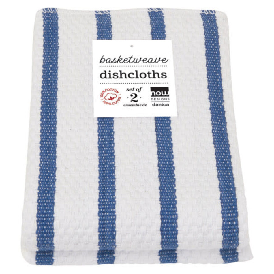 Danica Basketweave Royal Blue Dishcloths Set of 2