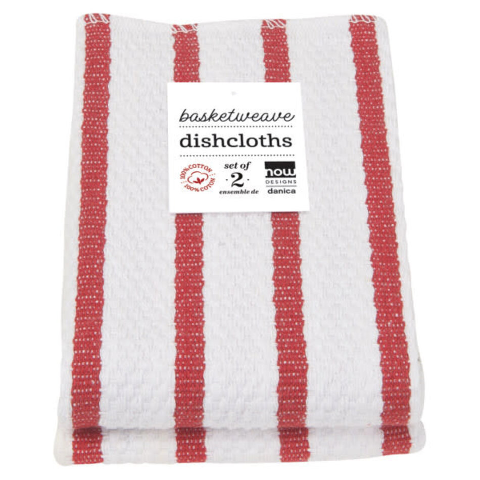 Danica Basketweave Red Dishcloths Set of 2