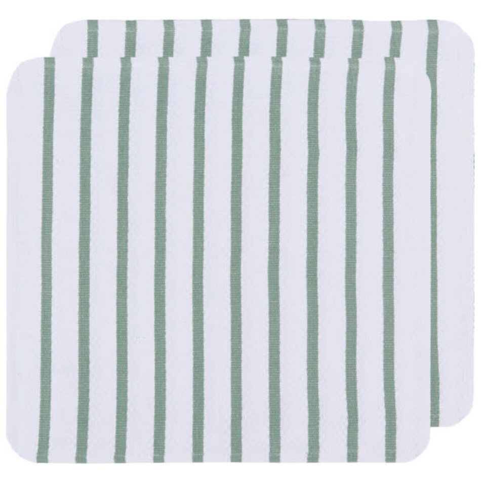 Danica Basketweave Elm Green Dishcloths Set of 2