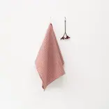 Linen Tales, Red Natural Stripe Linen Kitchen Towel