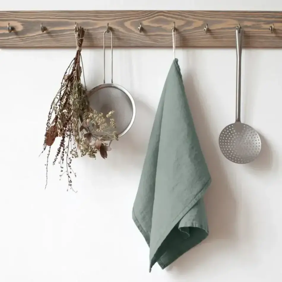 Linen Tales Linen Tales, Green Milieu Linen Kitchen Towel