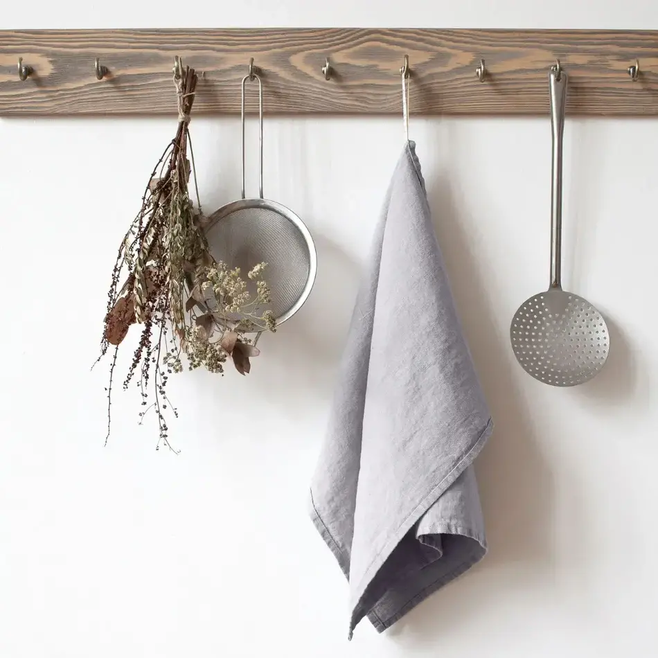 Linen Tales Linen Tales, Light Grey Linen Kitchen Towel