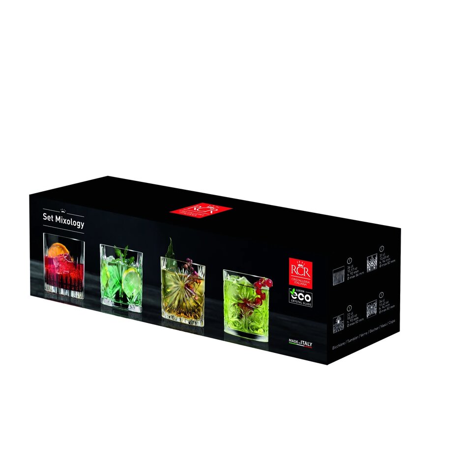 RCR Mixology Tumbler Assorted, set of 4