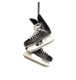 Ornament Pair Black Hockey Skates, 2.5"