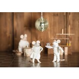 Winter Mouse with Wine & Glass Ornament, 4.5"