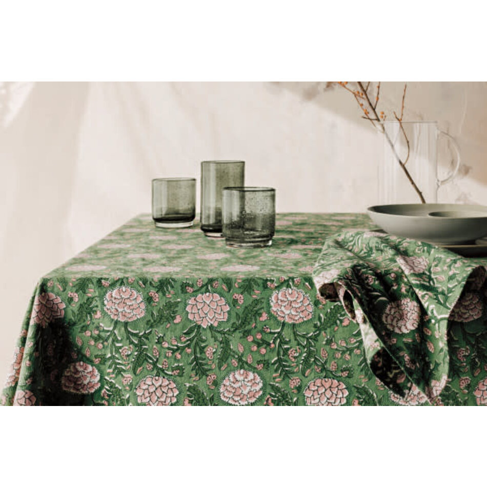 Danica Peony Block Print Tablecloth 60 x 90 Inches