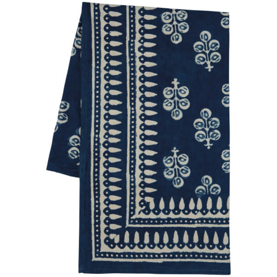 Danica Hawthorn Block Print Tablecloth 90 x 60 inches