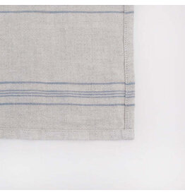 Linen Tales Linen Tales, Gray Blue Wide Stripe Rustic Linen Napkins, set of 2