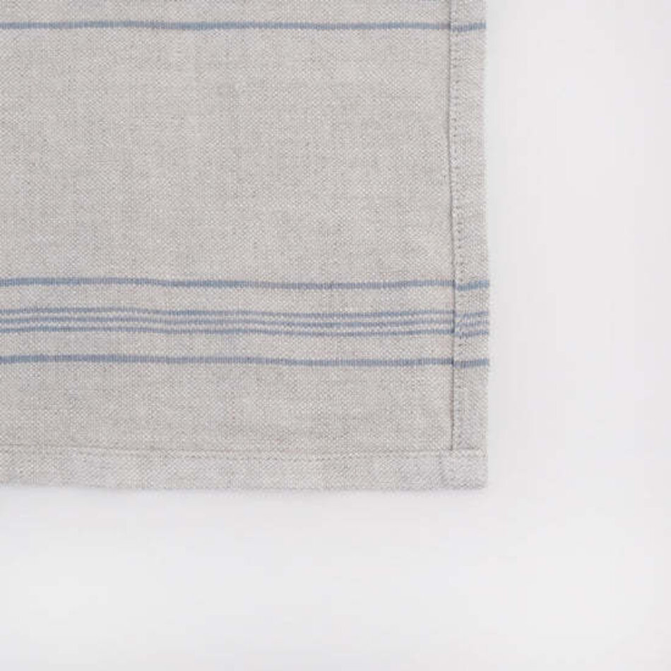Linen Tales Linen Tales, Gray Blue Wide Stripe Rustic Linen Napkins, set of 2