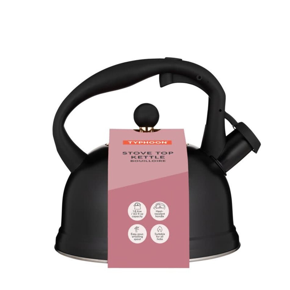 Typhoon Typhoon OTTO Whistling Kettle, Black