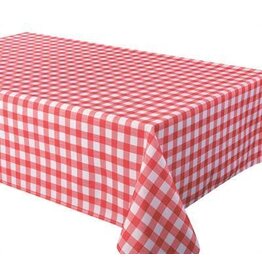 Texstyles Deco Percalle (Gingham) Tablecloth, 58" x 94", Red