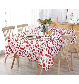 Texstyles Deco Cerise Tablecloth, 70" Round , Red