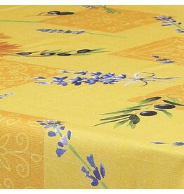 Texstyles Deco Oliviera Tablecloth,  58" x 78", Yellow