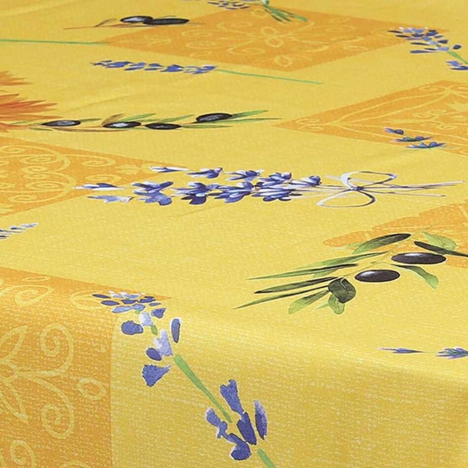 Texstyles Deco Oliviera Tablecloth,  58" x 78", Yellow