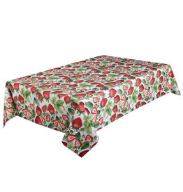 Strawberry Tablecloth, 70" Round, Red