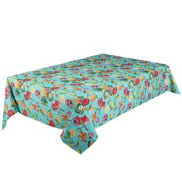 Tropical Fiesta Tablecloth, 70" Round, Aqua