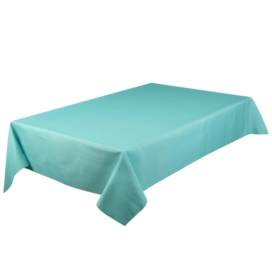 Chevron Whisper Tablecloth, 70" Round , Aqua