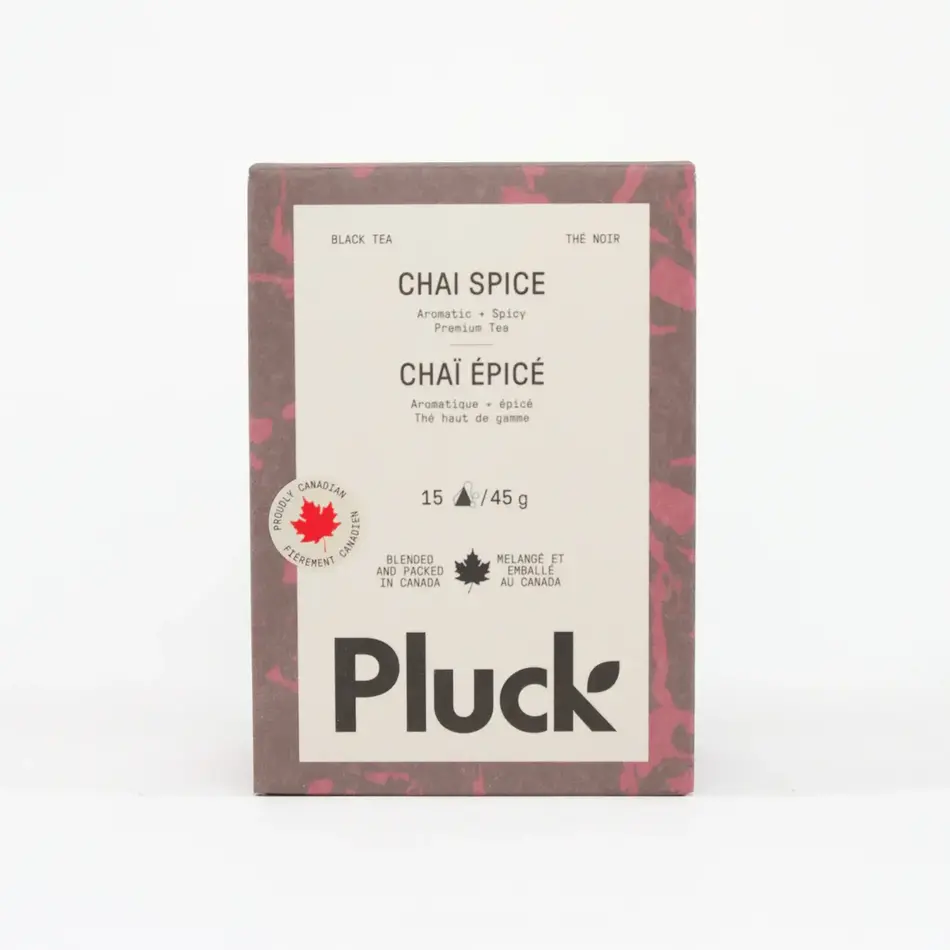 Pluck Tea, Chai Spice, 15 Tea Bag Box