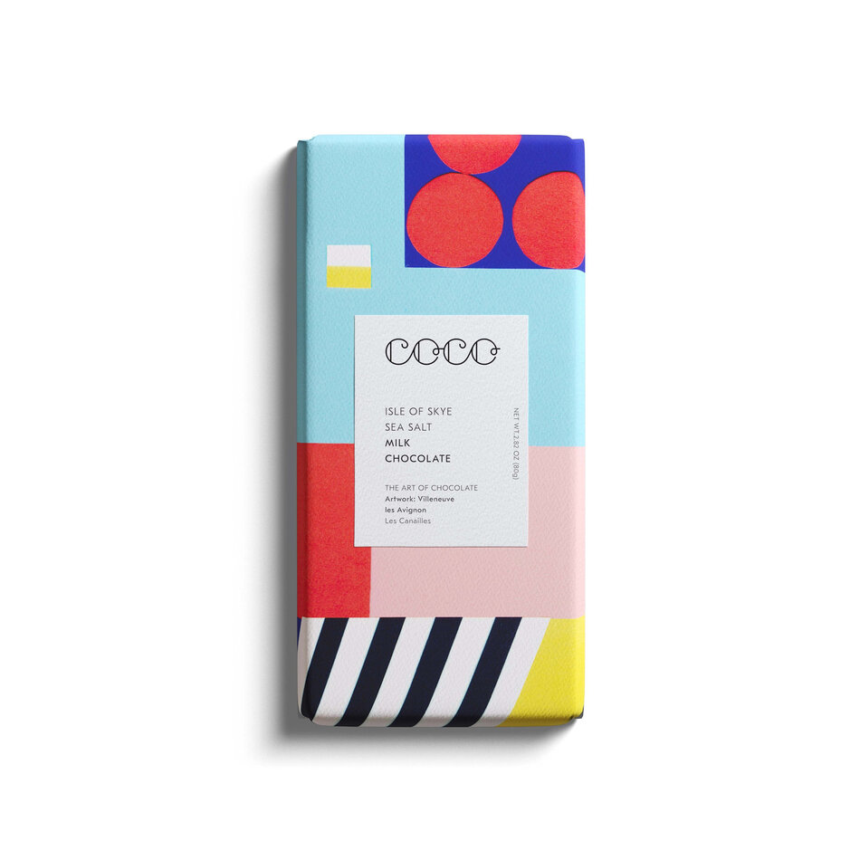 Cocoa Chocolatier Isle of Skye Sea Salt Milk Chocolate, 80g