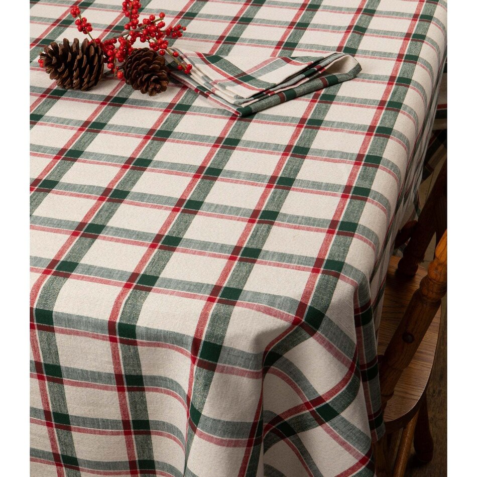 Danica Noel Plaid Christmas Tablecloth 90" x 60"