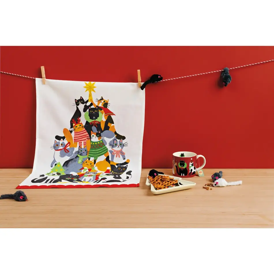 Danica Kitty Carol Christmas Dishtowel