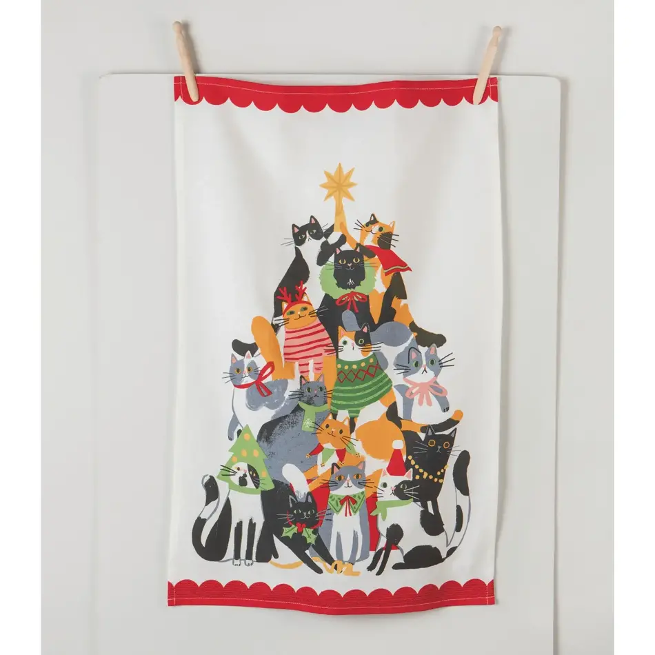 Danica Kitty Carol Christmas Dishtowel