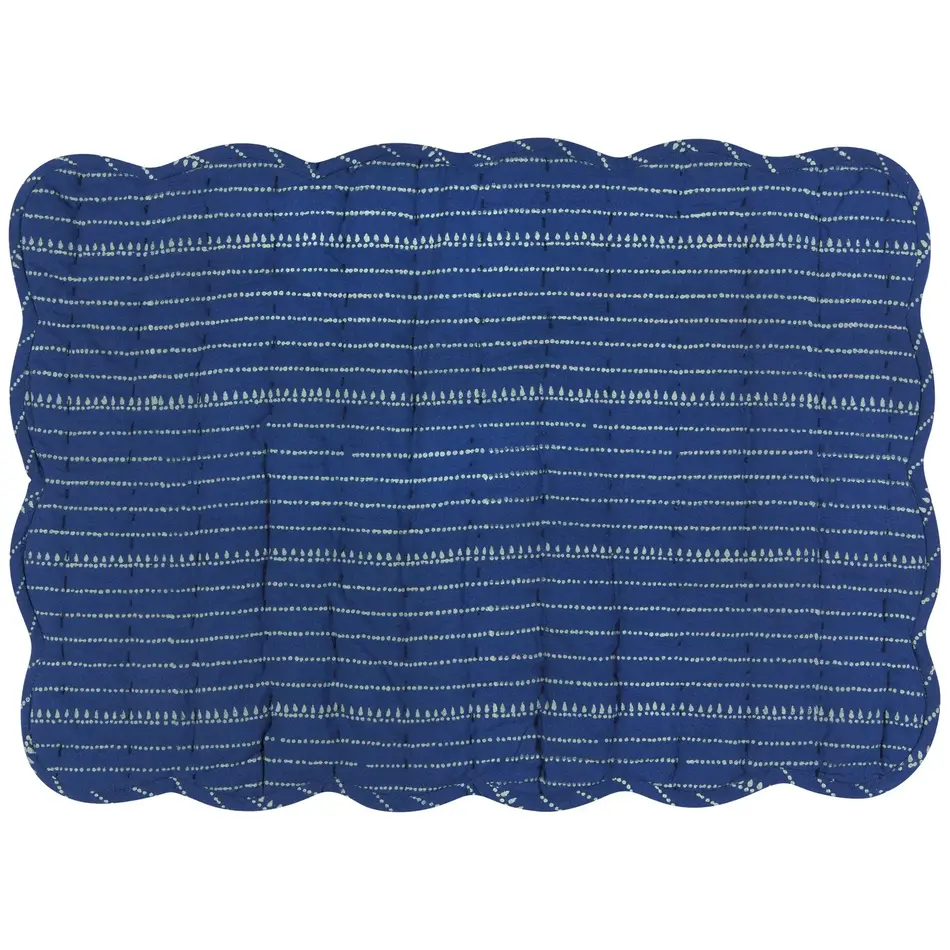 Danica Fan Flower Block Print Kantha Placemat