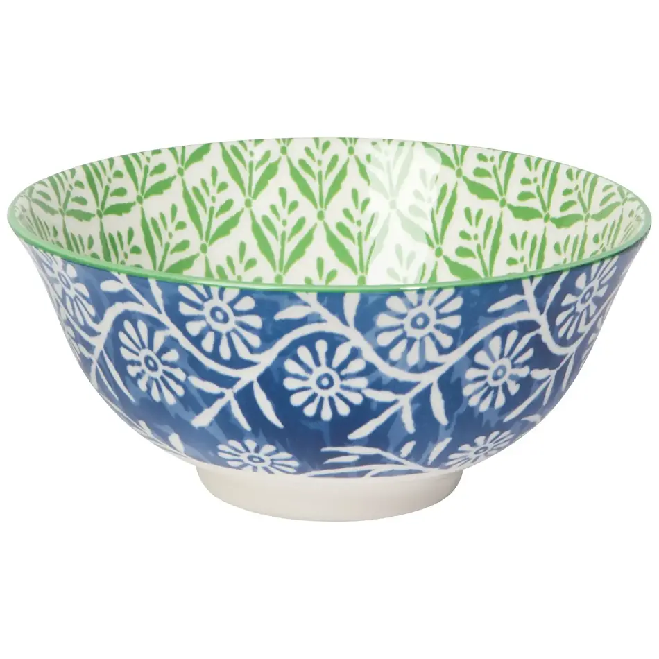 Danica Green Leaf Stamped Bowl 6 inch