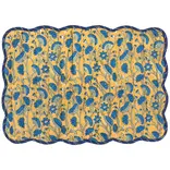 Danica Fan Flower Block Print Kantha Placemat