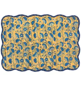 Danica Fan Flower Block Print Kantha Placemat