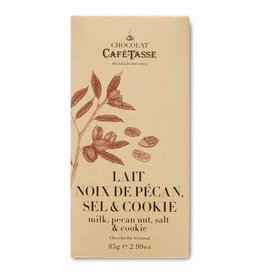 Cafe Tasse Milk Chocolate with Salted Pecans, 85g Cafe Tasse Milk Chocolate with Salted Pecans, 85g