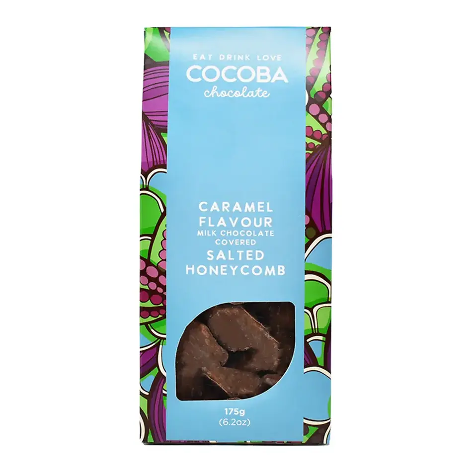 Cocoba Salted Caramel Milk Chocolate Covered Honeycomb, 175g