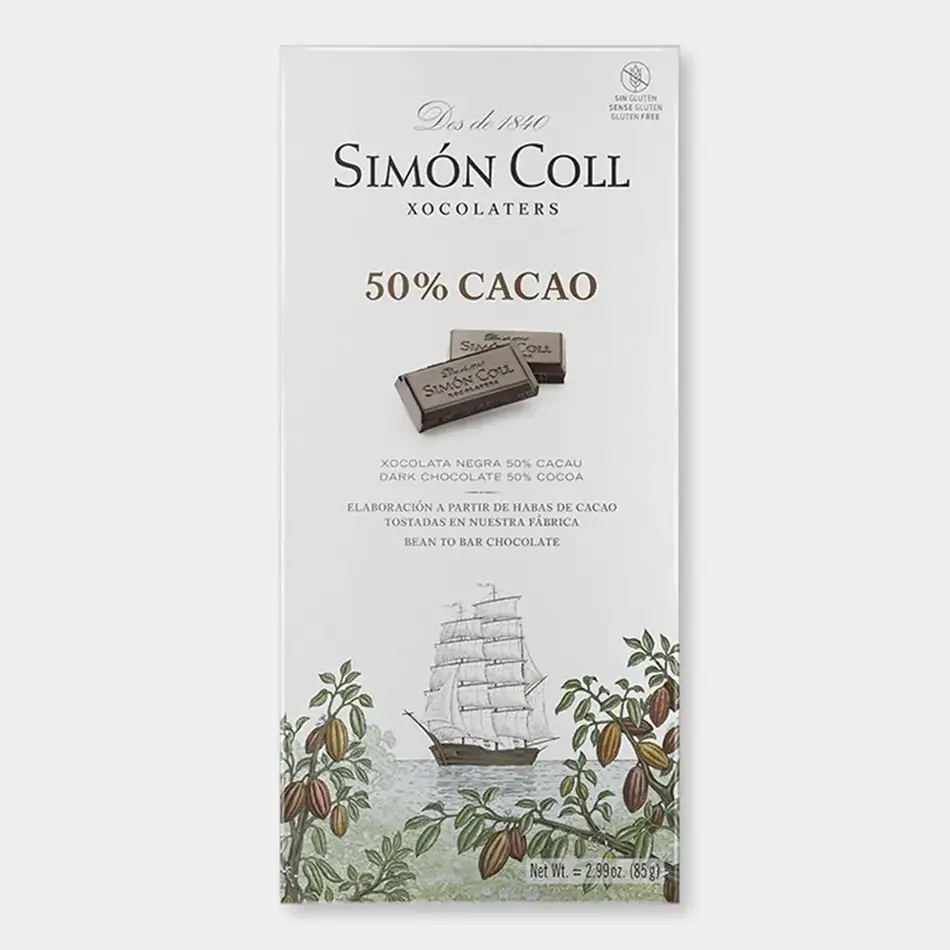 Simon Coll Tablet - 50% Cacao Chocolate Bar, 200g