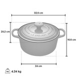 Le Creuset Le Creuset 4.2L/24cm Round French Oven Oyster