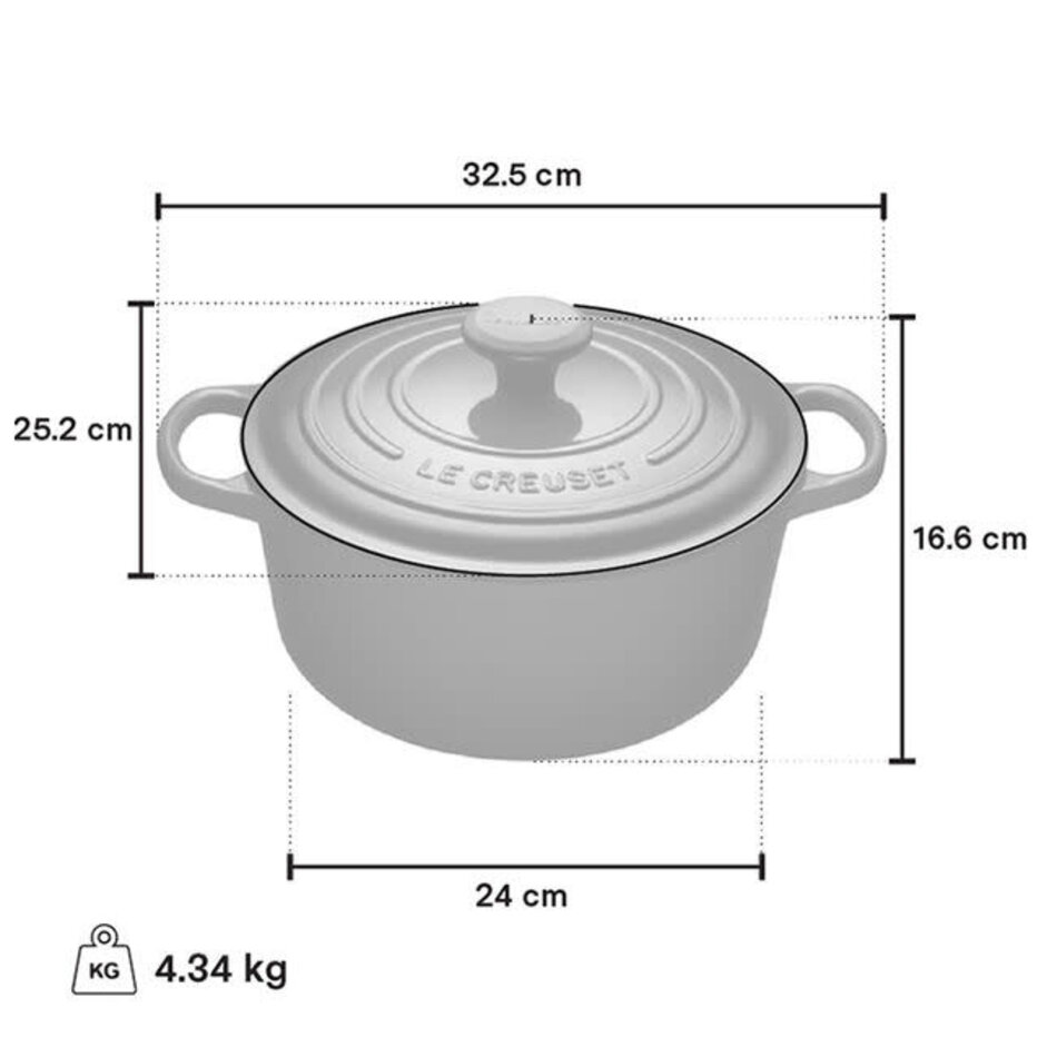 Le Creuset Le Creuset 4.2L/24cm Round French Oven Oyster
