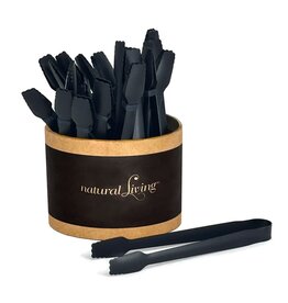 Danesco Natural Living  Small Serving Tongs, Black
