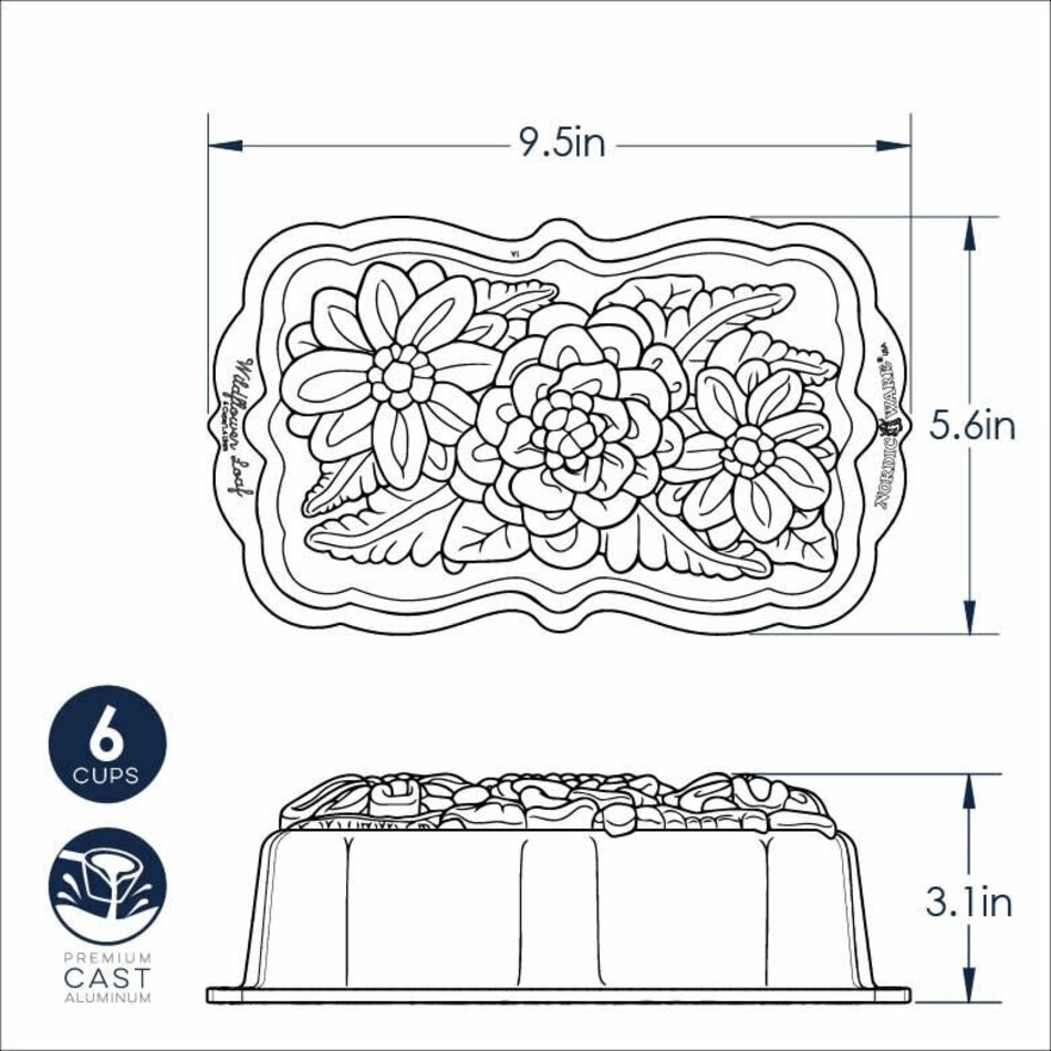Fox Run Nordicware Wildflower Loaf Pan