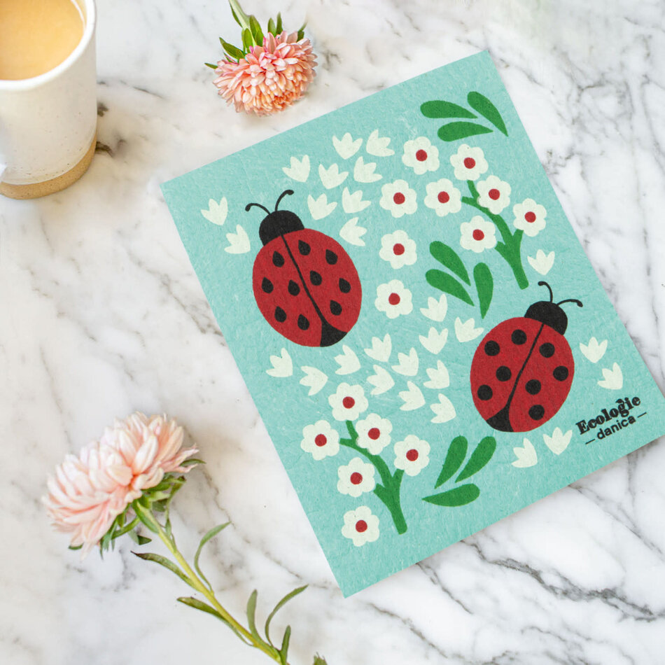 Danica Ladybugs Swedish Dishcloth