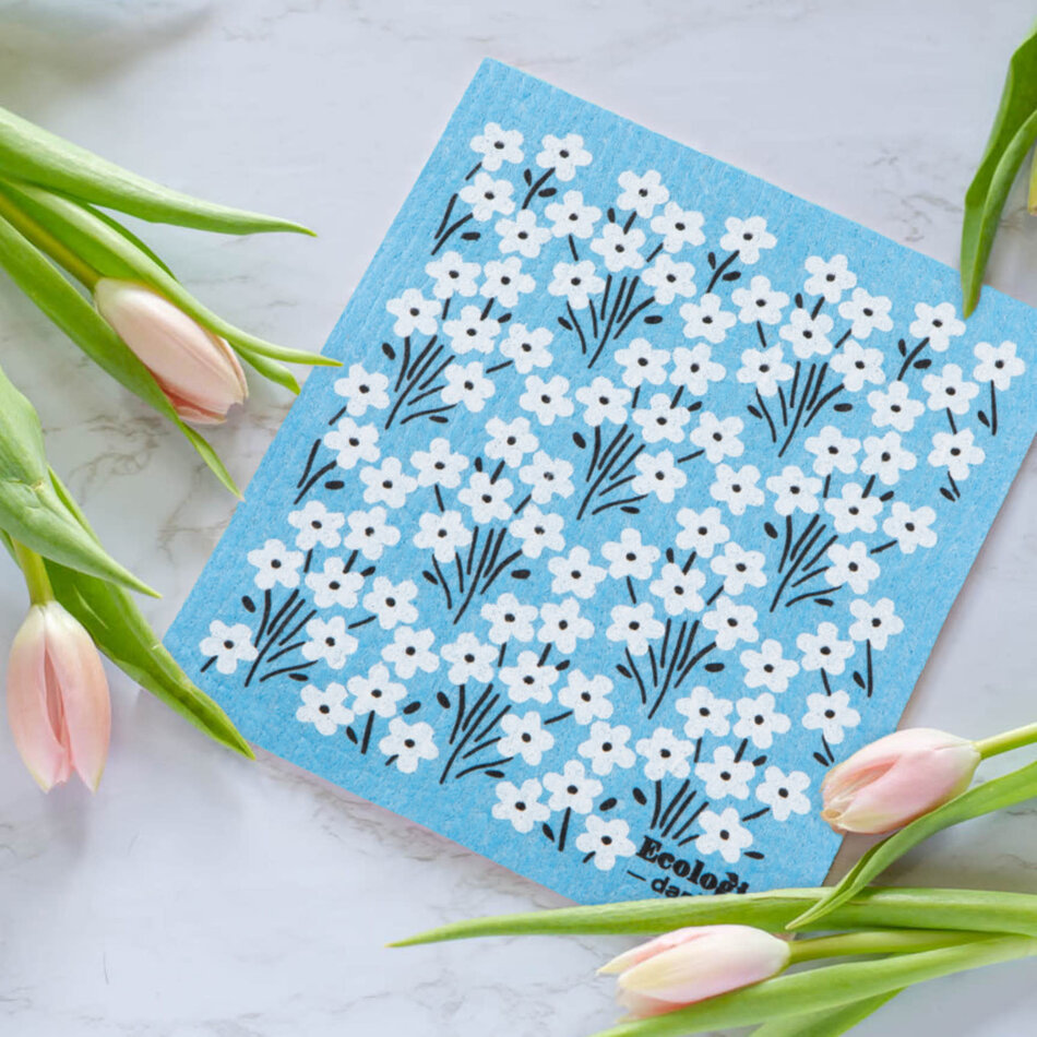 Danica Bouquet Blue Swedish Dishcloth