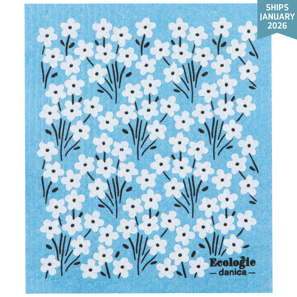 Danica Bouquet Blue Swedish Dishcloth