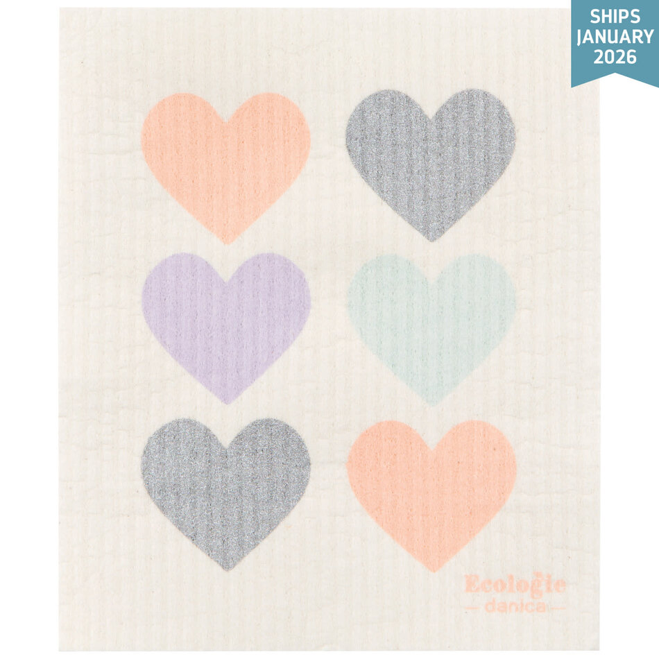 Danica Pastel Hearts Swedish Dishcloth