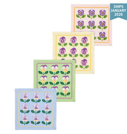 Danica Pansy Printed Cocktail Napkins Set of 4 Assorted