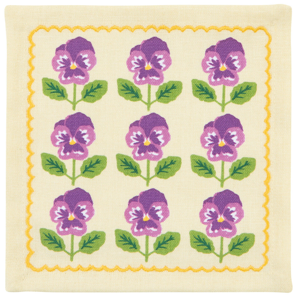 Danica Pansy Printed Cocktail Napkins Set of 4 Assorted